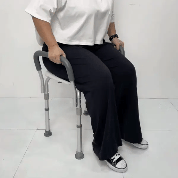 HappyBath ToolFree Shower Chair with Backrest and Handles Easy