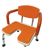 U-Shape Padded Shower Chair with Armrest and Backrest