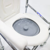 Chrome Steel Foldable Mobile Commode
