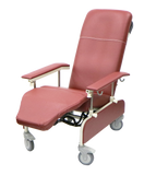 3 Position Reclining Mobile Geriatric Chair with Drop Down Armrests
