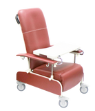 3 Position Reclining Mobile Geriatric Chair with Drop Down Armrests