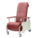 3 Position Reclining Mobile Geriatric Chair with Drop Down Armrests
