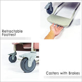 BION Reclining Mobile Geriatric Chair with Drop Armrest RGC100D