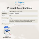 Lifeplus 3-in-1 Stainless Steel Commode ( 125kg weight limit )