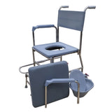 Stainless Steel Commode with Seat Cushion and Anti Tippers