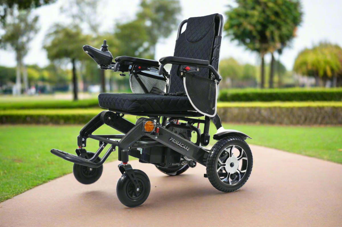 Motorised Wheel Rails Prevail Lightweight Folding Motorised Wheelchair (Same day purchase ...