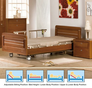 3 Crank Electrical Hospital Bed - Wood Design  (Made in Taiwan)