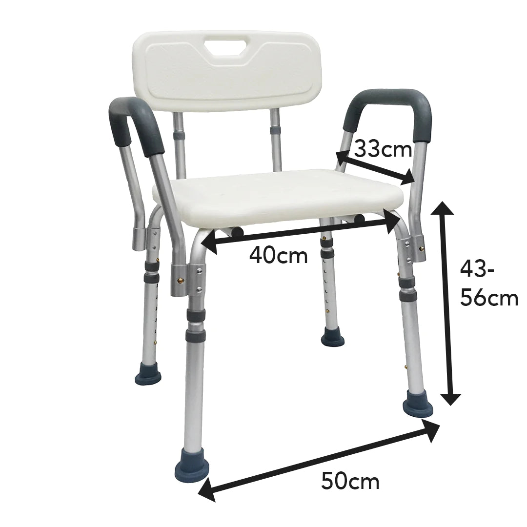 HappyBath Tool-Free Shower Chair with Backrest and Handles – Easy ...