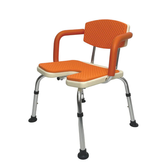 U-Shape Padded Shower Chair with Armrest and Backrest