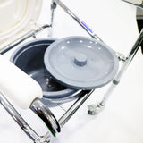 Chrome Steel Foldable Mobile Commode