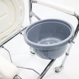 Chrome Steel Foldable Mobile Commode