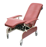 3 Position Reclining Mobile Geriatric Chair with Drop Down Armrests