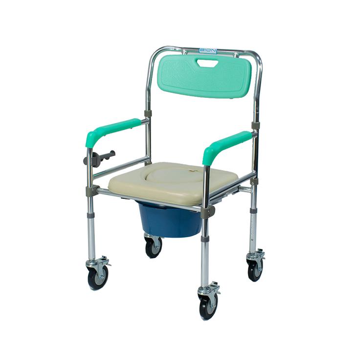 Aluminium Padded Seat Foldable Mobile Commode Easy Wheels Pte Ltd