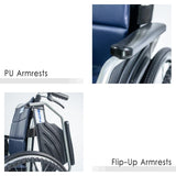 Bion 20"/22" Heavy Duty Detachable Wheelchair with Foldable backrest
